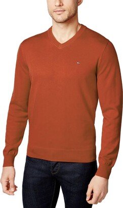Mens Cotton Pullover V-Neck Sweater