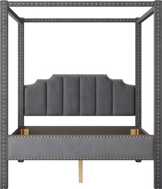 Modern Queen Size Platform Bed with Headboard