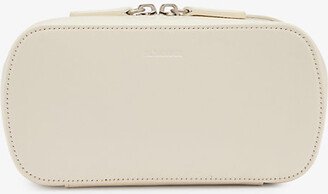 Eggshell Brand-debossed Leather Crossbody bag