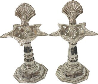 925 Sterling Silver Hallmarked 5.0 Inch Peacock Deepak | Diya Pair