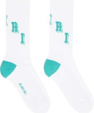 White & Blue Collegiate Socks