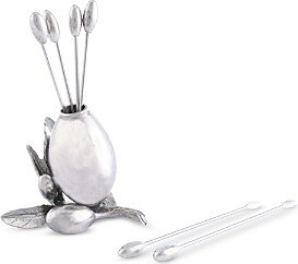 Olive Cheese Picks and Holder Set