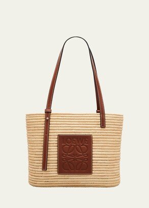 x Paula's Ibiza Square Raffia Basket Tote Bag