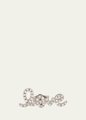 Pave Diamond Love Single Stud Earring