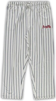 Concepts Sport Men's White, Navy Atlanta Braves Big and Tall Pinstripe Sleep Pants - White, Navy