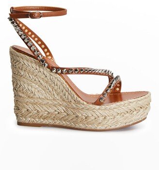 Mafaldina Spike Red Sole Wedge Espadrilles