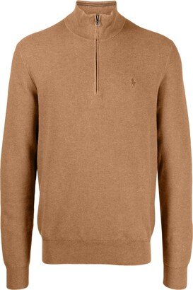 Half-Zip Cotton Jumper-AB