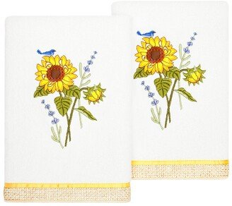 Turkish Cotton Girasol 2Pc Embellished Hand Towel Set