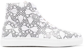 signature Orb print hi-top sneakers