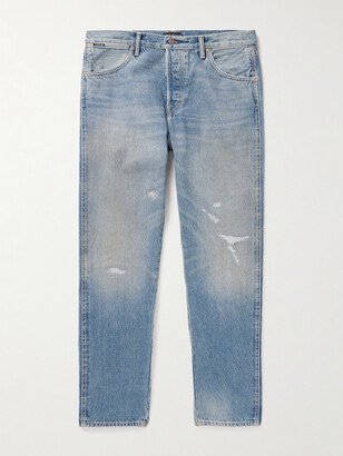 Straight-Leg Distressed Jeans-AC