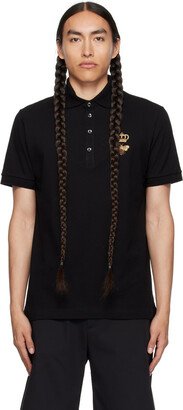 Black Embroidered Polo