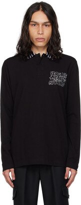 Black Embroidered Polo-AD