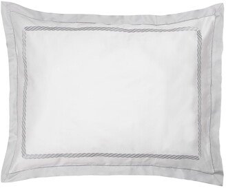 Bovi Fine Linens Simone Standard Sham, White/Silver