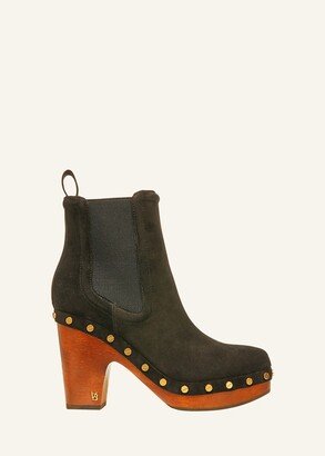 Decker Suede Chelsea Clog Booties