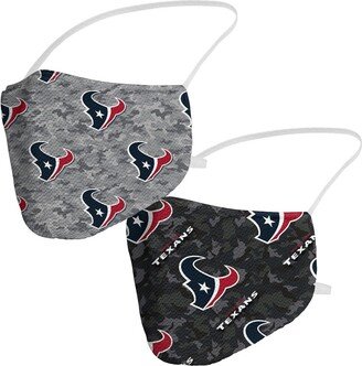 Men's and Women's Branded Houston Texans Camo Face Covering 2-Pack - Black, Gray