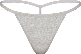 Cotton Logo String Thong | Light Heather Grey