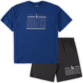 Men's Concepts Sport Royal, Charcoal Los Angeles Dodgers Big and Tall T-shirt and Shorts Sleep Set - Royal, Charcoal