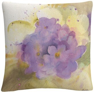 Sheila Golden Violets Soft Floral Motif Decorative Pillow, 16