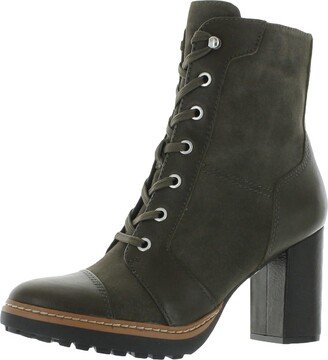 Camden Womens Zipper Lace Up Combat & Lace-up Boots