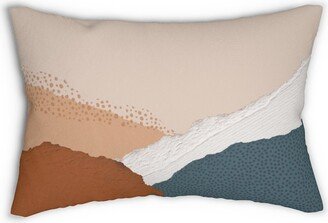 Boho Abstract Throw Lumbar Pillow | Bohemian Desert Hills Rust Beige Navy Landscape| Decorative Zippered Pillowcase With Insert Pillowcase