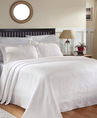 Geometric Fret Textured Jacquard Matelasse All-Season 3-Piece Bedspread Set, Queen