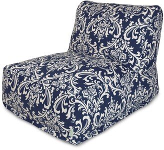 Indoor Outdoor Navy French Quarter Bean Bag Chair Lounger 36 in L x 27 in W x 24 in H