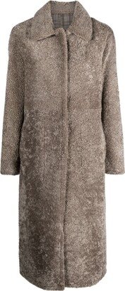 Shearling Single-Breasted Coat