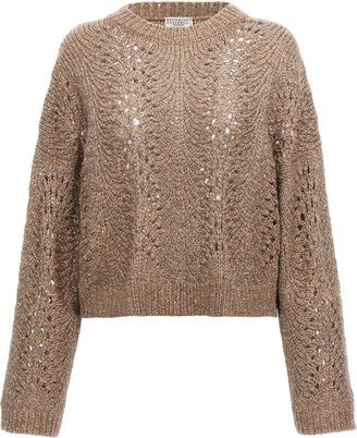 Sequin-Detailed Crewneck Sweater