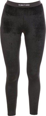 Logo-Waist Stretch Leggings