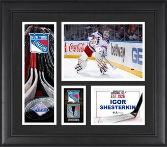 Fanatics Authentic Igor Shesterkin New York Rangers Unsigned Framed 15 x 17 Player Collage with a Piece of Game-Used Puck