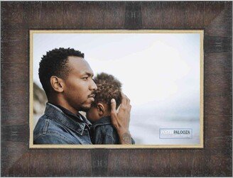 PosterPalooza 8x5 Contemporary Walnut Complete Wood Picture Frame with UV Acrylic, Foam Board Backing, & Hardware