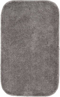 24x40 Traditional Plush Nylon Washable Bath Rug Gray