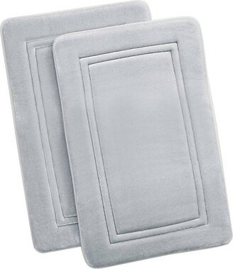 2pc 20x32 HeiQ Antimicrobial Memory Foam Bath Rug Set - Truly Calm