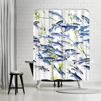 71 x 74 Shower Curtain, Danio Fish Zebra Fish by Suren Nersisyan