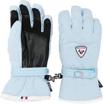 Romy logo-patch ski gloves