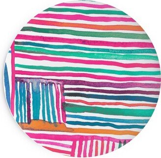 Salad Plates: Linear Meditation Salad Plate, Multicolor