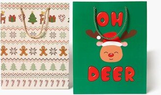 Oh Deer Gift Bag Set in Green