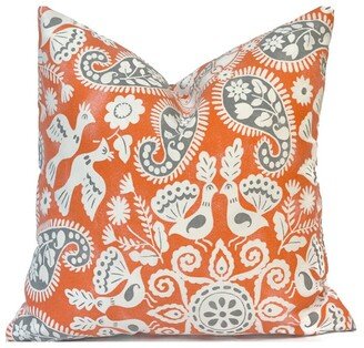 Outdoor Pillow Covers With Zippers, Easy To Change, Affordable Style, Quick Shipping, Orange Peruvian Peachtree