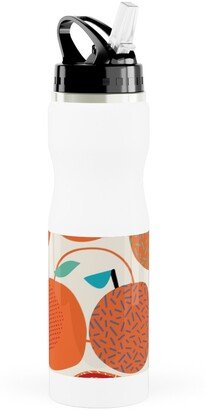 Photo Water Bottles: Fresh Orange - Orange Stainless Steel Water Bottle With Straw, 25Oz, With Straw, Orange