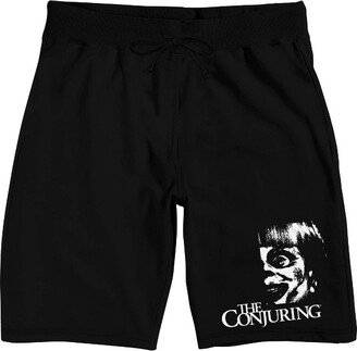 The Conjuring Anabelle Face Men's Black Sleep Pajama Shorts-Large