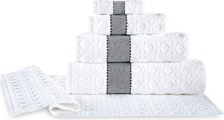 4-Piece Circle & Square Turkish Cotton Wash Cloth Set