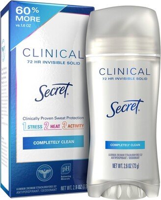 Secret Clinical Strength Completely Clean Invisible Solid Antiperspirant & Deodorant for women