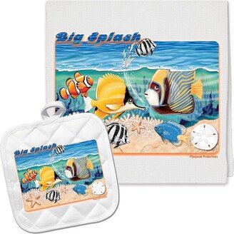 Tropical Fish Kitchen Dish Towel & Pot Holder Gift Set