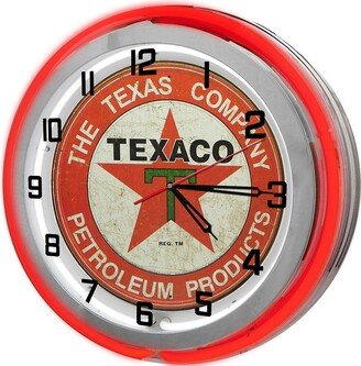 Texaco Gasoline 19 Neon Garage Clock, Gas Station Nostalgic Signs, Decor