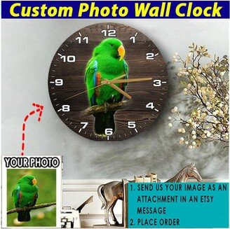 Parrot Owners Gifts Bird Personalized Wooden Wall Clock, For Lovers, Birding Watching Lover
