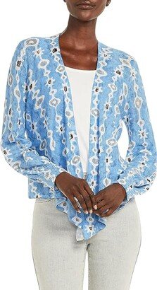 Plus Size Falling Jewels Cardigan (Blue Multi) Women's Clothing