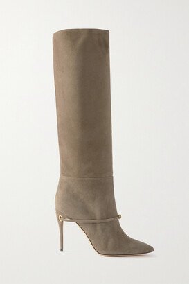 Cece 105 Suede Knee Boots - Brown