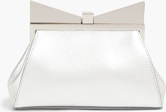 Metallic pebbled-leather clutch