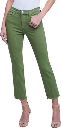 L’Agence Sada High-Rise Crop Slim Jean Cactus Green Jean