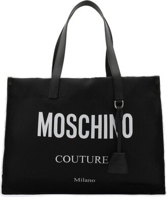 Logo Printed Open Top Tote Bag-AA